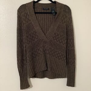 Vintage Y2K Brown Fairycore Forest Fairy Earthy Goblincore Open Knit Sweater Med
